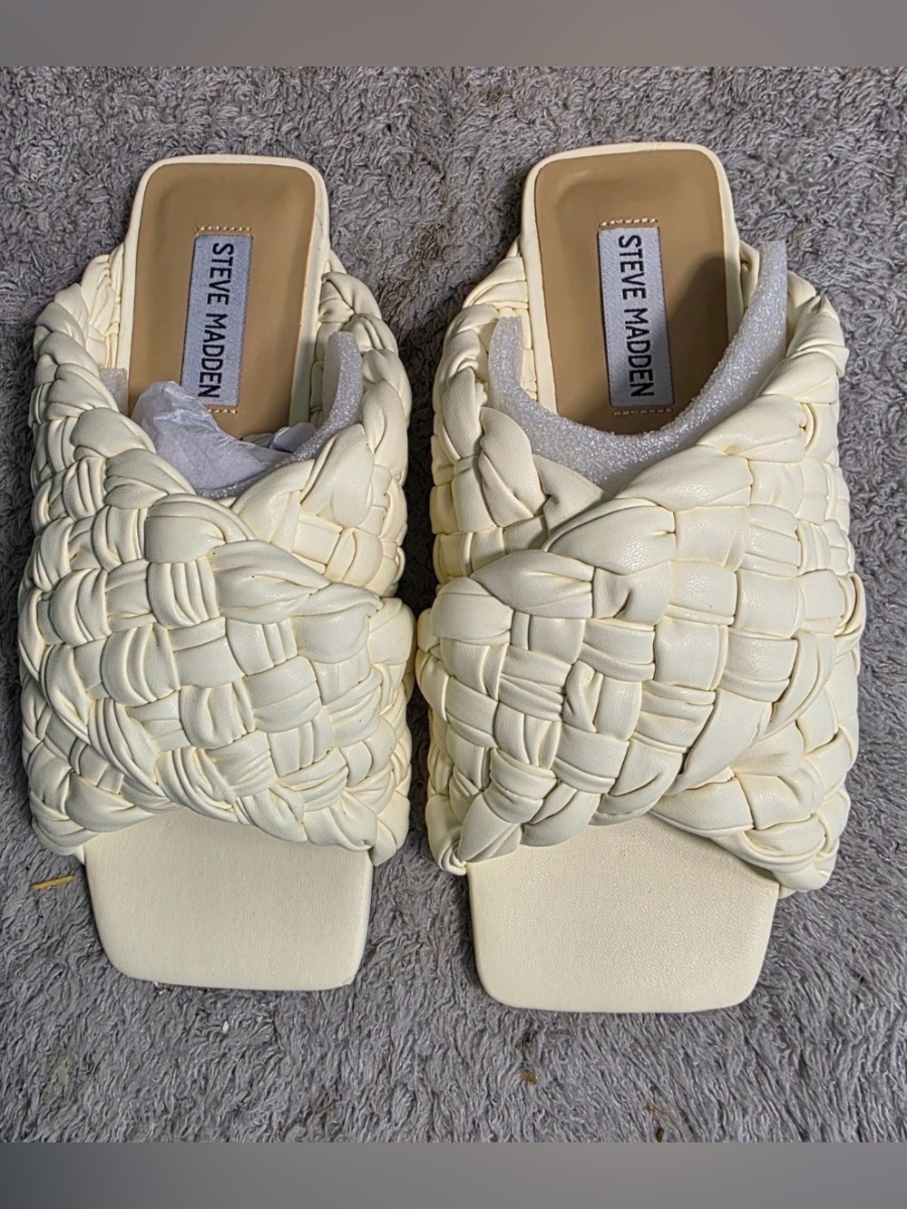 Steve Madden MARINA Woven Cream Slide Sandal Retail $79 - Picture 7 of 7
